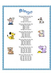 English Worksheet: Bingo Song