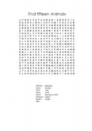 English Worksheet: Animals