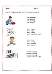 English worksheet: Actions