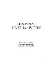 English worksheet: life lines unit 14