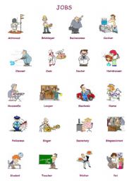 English Worksheet: JOBS PICTIONARY