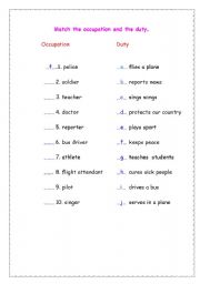 English Worksheet: job