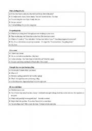 English worksheet: dialog on the phone