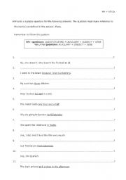 English Worksheet: wh questions / yes-no questions