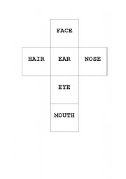 English Worksheet: face parts dice
