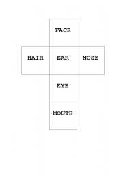 English worksheet: face parts dice