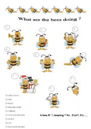 English Worksheet: what are the bees doing