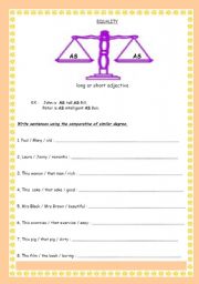 Comaratice form : equality (same degree)