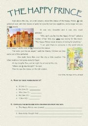 English Worksheet: The Happy Prince