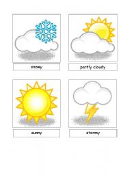 English Worksheet: wheather flashcards