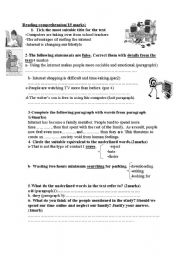 English Worksheet: internet