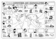 English Worksheet: Countries and nationalities