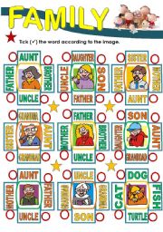 English Worksheet: FAMILY MEMBERS