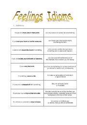 English Worksheet: feelings - idioms