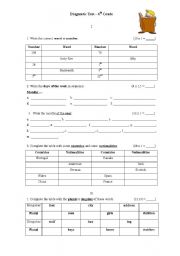English Worksheet: Test -6th Grade