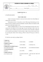 English Worksheet: Test -6th grade