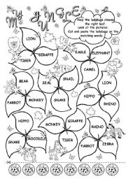 English Worksheet: My Jungle (wild animals)