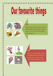 English worksheet: Our favourite things