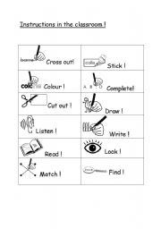 English Worksheet: Instructions in the classroom