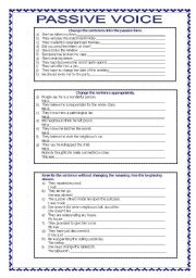 English Worksheet: Passive voice