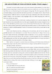 English Worksheet: TOM SAWYER - reading