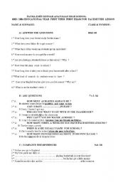 English worksheet: exam