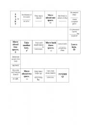 English worksheet: Board game - verbs followed by gerund and infinitive