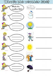 English Worksheet: Whats the weather like? 2
