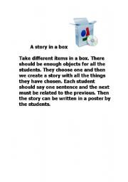 English worksheet: A story in a box