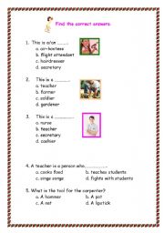 English Worksheet: job