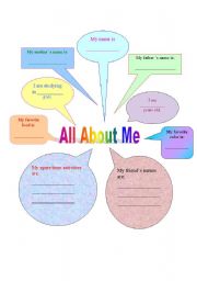 English Worksheet: All About Me