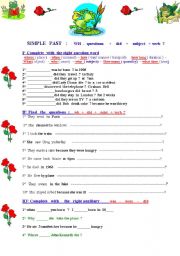 English Worksheet: Past  Simple : 4 pages of different activities  + biography writing 