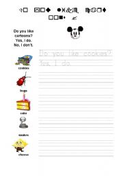 English worksheet: Do you like...?