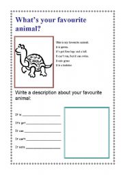 English Worksheet: whats your favorite animals?