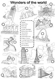 English Worksheet: Wonders of the world