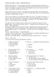 English Worksheet: SHARON ALONE AT HOME - LOVELY COMPREHENSION