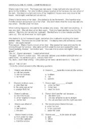 English worksheet: SHARON ALONE AT HOME - LOVELY COMPREHENSION