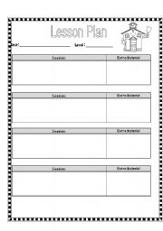 English Worksheet: Lesson Plan