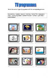 English Worksheet: TV programmes