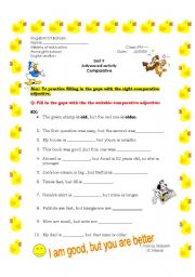 English Worksheet: comparative