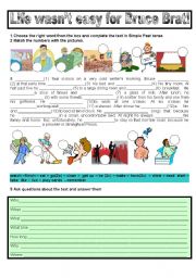 English Worksheet: IT WASNT EASY FOR BRUCE BRAT