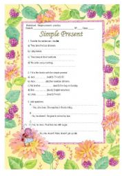 Worksheet / simple present 