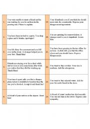 English Worksheet: Conversation cards