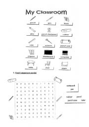 English Worksheet: Classroom material