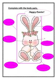 Cute Easter worksheet great to revise body parts +key