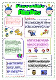 English Worksheet: Fun with RIDDLES!!!