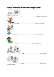 English Worksheet: love-like-not like and hate