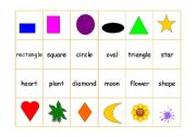 Shapes, Colours, Prepositions - Memory