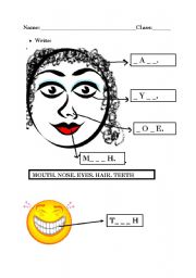 English Worksheet: PARTS OF THE FACE