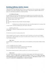 English worksheet: relative clause game